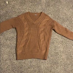 Brown v-neck sweater